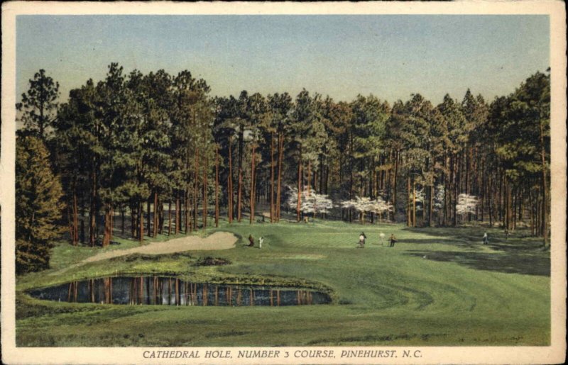 Pinehurst North Carolina NC Cathedral Hole Golf Course Golfing Vintage Postcard