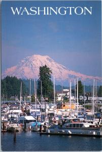 Washington Marina with Mt. Rainier - boater's paradise