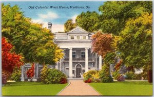 Valdosta Georgia GA, Main Entrance, Pathway of Colonial West Home, Postcard