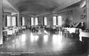 RPPC Salon Comedor Castillo Santa Cecilia Hotel, Mexico c1950s Vintage Postcard