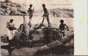 Egypt La Chasse aux Crocodiles Vintage Postcard C076