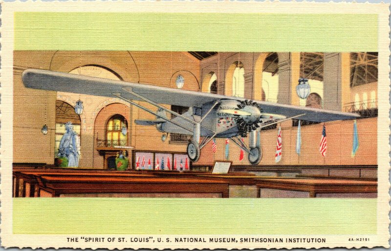 Vtg Spirit Of St Louis US National Museum Smithsonian Institution DC Postcard