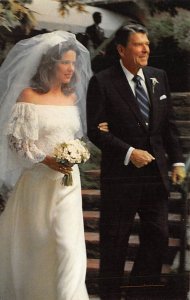 Pres. Ronald Reagan gives his daughter Patty Davis away at her wedding