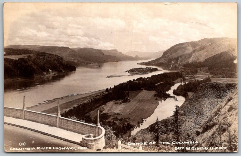 Columbia River Highway Oregon 1940s RPPC Real Photo Postcard Gorge Of Columbia