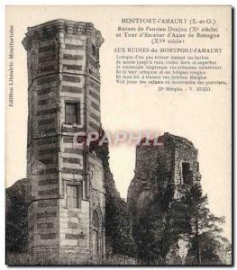 Old Postcard Montfort L & # 39Amaury Remains of & # 39ancien keep and tower &...