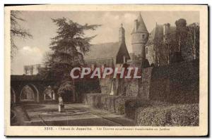 Old Postcard Chateau de Josselin The Moat now transformed into gardens