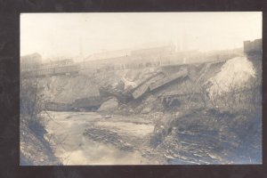 RPPC SANDUSKY OHIO RAILROAD TRAIN WRECK FACTORY VINTAGE REAL PHOTO POSTCARD