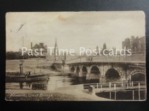 c1924 - Newark, Trent Bridge - showing Steam Boat moored near the bridge