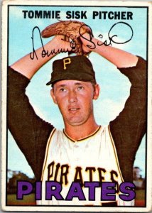 1967 Topps Baseball Card Tommie Sisk Pittsburgh Pirates sk2284