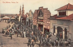 The Midway VENICE, CA Los Angeles Hand-Colored c1910s Rieder Vintage Postcard