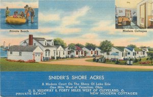 1940s Vermillion Ohio Snider's Shore Acres occupation camp Postcard 25-10028
