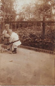 Lot214 germany real photo social history children gardening berlin