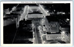 OKLAHOMA CITY, OK    Birdseye  CIVIC CENTER at Night   Postcard