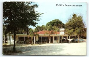 1950s MOUNT DORA FLORIDA FRALICK'S RESTAURANT US 441 STREET VIEW POSTCARD P2978