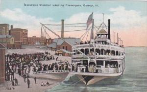 Illinois Quincy Excursion Steamer Landing Passengers