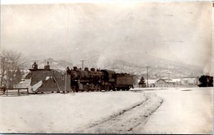 RPPC Train Snow Plow CP709 X3202 w/Train following Posted 1913 Hornbrook Cali