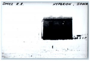 c1960's DMCI RR Hyperion Iowa IA Vintage Train Depot Station RPPC Photo Postcard