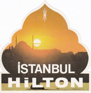 Turkey Istanbul Hilton Hotel Vintage Luggage Label sk3579