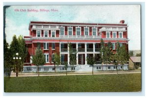 1914 Elk Club Building Billings Montana MT Teacher Posted Antique Postcard