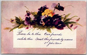 1910 Flower Bouquet with Message Greetings & Wishes Posted Postcard