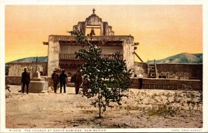 Postcard NM Santo Domingo Church Fred Harvey
