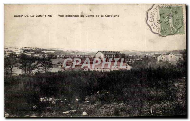 Old Postcard Camp of Courtine General view of the cavalry camp