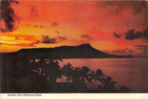 BR1204 As othe Sun Rises Sunrise oVer diamond Head Waikiki Beach  usa