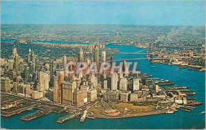 Postcard Modern New York City Aerial View of Lower Manhattan