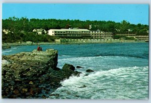 c1960 Ogunquit Maine Postcard Sparhawk Resort Motel Oceanfront Lodging Building