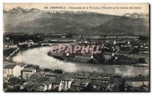 Old Postcard Grenoble Panorama De La Tronche L & # 39Ile Green and the Alpine...