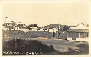 Dixfield ME Marigold Cabins Shell Gas Pumps Home Made Bread Real Photo Postcard