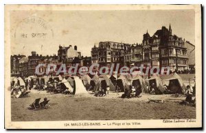 Old Postcard Malo les Bains Beach and Villas