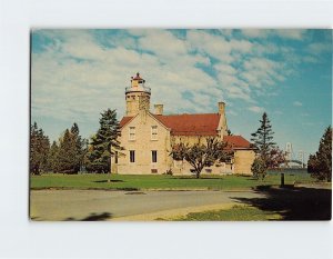 Postcard Lighthouse Michilimackinac State Park Mackinaw City Michigan USA