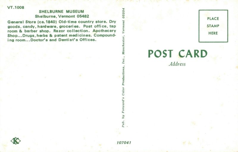 Carriage Horse Shelburne Museum Vermont Postcard 2T6-362