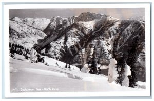 North Idaho ID Postcard RPPC Photo Scotchman Peak Winter Scene c1940's Vintage