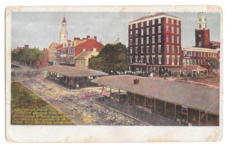 PA Old Market Sheds Centre Square Private Mailing Card