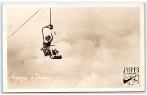 RPPC SAINT-DONAT, Quebec Canada ~ SKI LIFT JASPER in QUEBEC 1956 Postcard