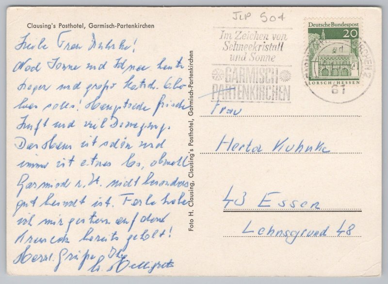 Garmisch-Partenkirchen~Bavaria Germany~Clausing's Post Hotel~Continental PC