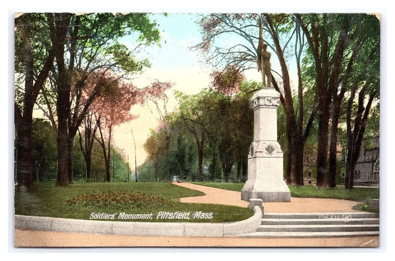 Soldier's Monument Pittsfield Mass. Massachusetts c1909 Postcard