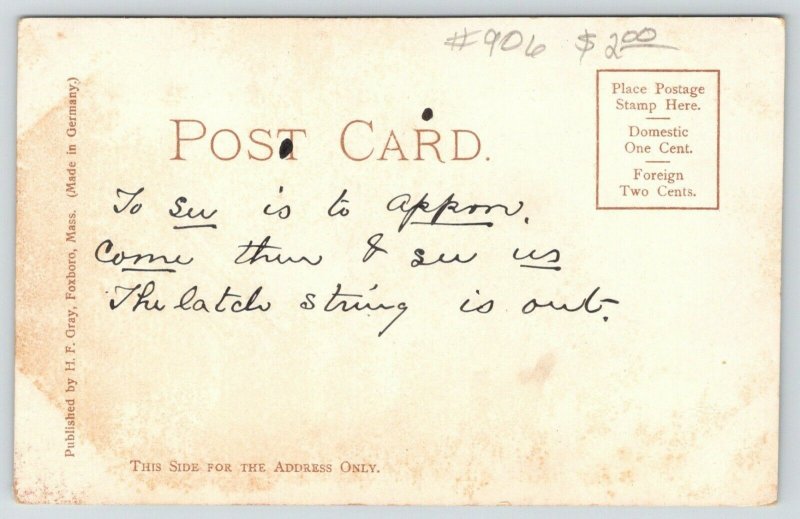 Foxboro Massachusetts~Bethany Congregational Church & Union Block~c1905 Postcard