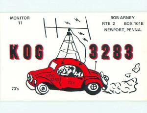 comic - QSL CB HAM RADIO CARD Newport Pennsylvania PA t9184