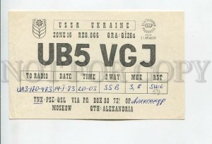 462830 USSR 1983 year Ukraine Moscow radio QSL card