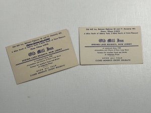 Vintage Business Card Old Mill Inn Spring Lake Heights NJ