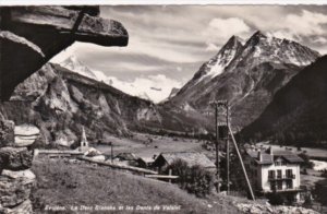 Switzerland La Dent Blanche et les Dents de Veisivi Real Photo