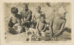 Argentina Tipos Indios Chaco Indians Ethnic Vintage RPPC 08.38