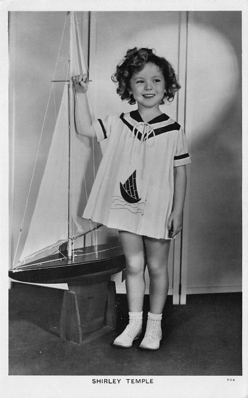 Shirley Temple With Sailboat Real Photo Postcard Pitchergoer 988.