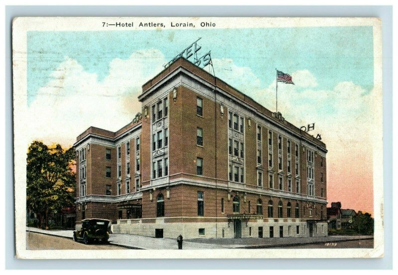 C. 1920's Hotel Antlers, Lorain, Ohio Postcard F98 