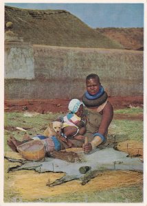 Ndebele Tribe Woman Goatskin Fashion South African Postcard