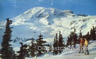 Mount Rainier In Winter, Washington, WA USA Skiing 1960 small tear top edge, ...