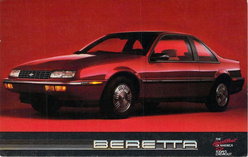 Beretta, Heartbeat of America, Todays Chevrolet,  Vintage Postcard